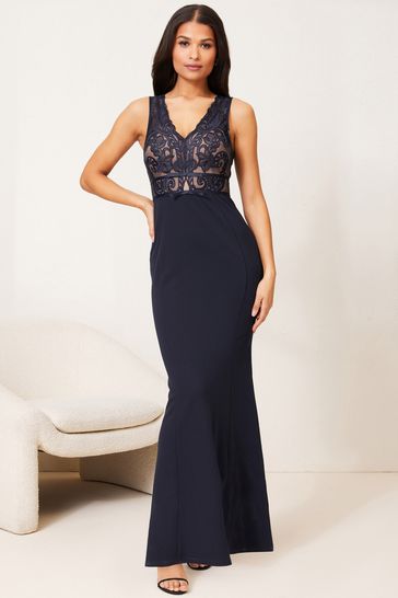 Lipsy - Navy Artwork Dress (Size 16) - New