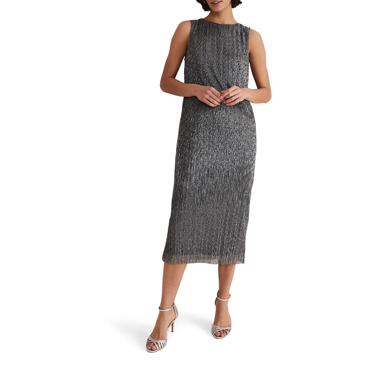 Phase Eight - Alix Plisse Sleeveless Dress (Size 12) - Like New