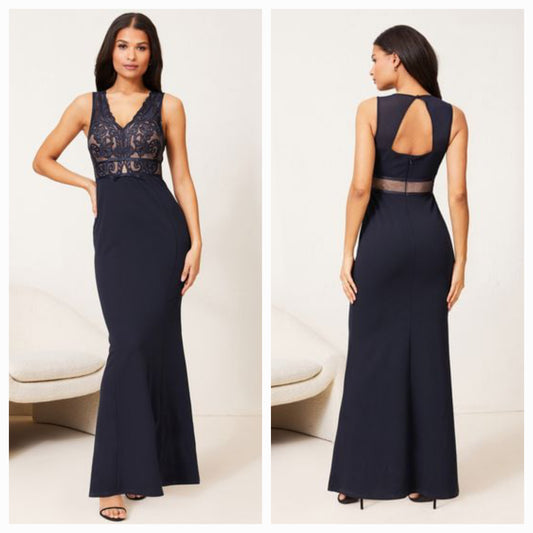 Lipsy - Navy Artwork Dress (Size 16) - New
