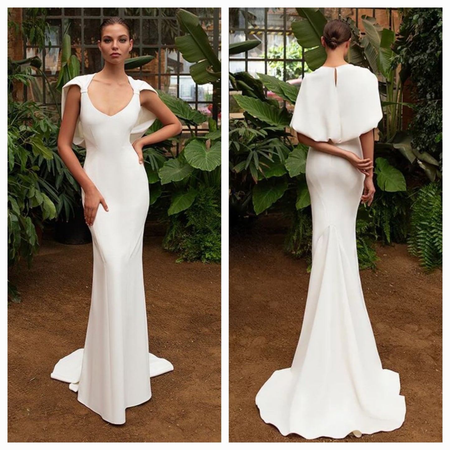 Zac Posen for White One - The Gwyneth Fitted Wedding Dress With Cape (Size 12) - Like New