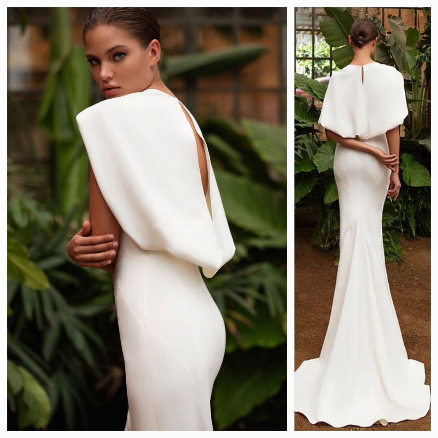 Zac Posen for White One - The Gwyneth Fitted Wedding Dress With Cape (Size 12) - Like New