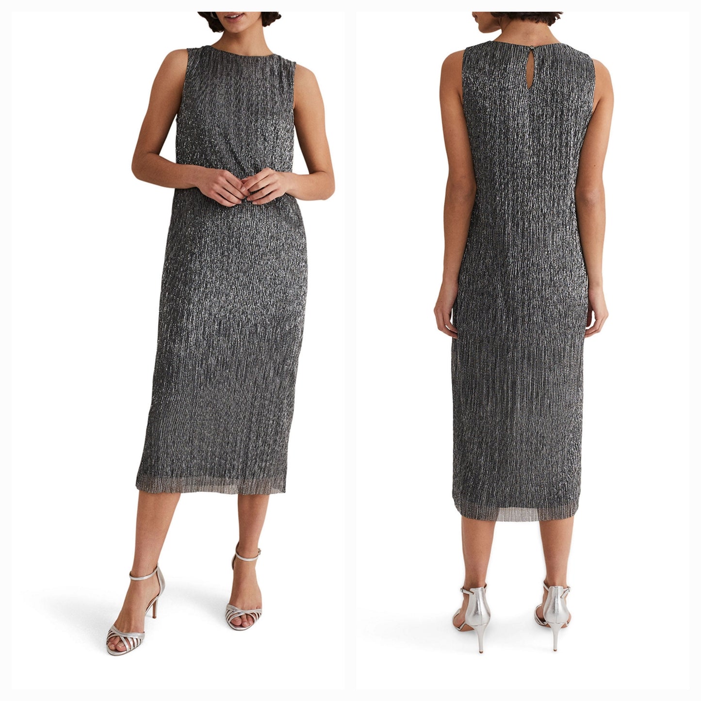 Phase Eight - Alix Plisse Sleeveless Dress (Size 12) - Like New