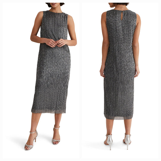 Phase Eight - Alix Plisse Sleeveless Dress (Size 12) - Like New