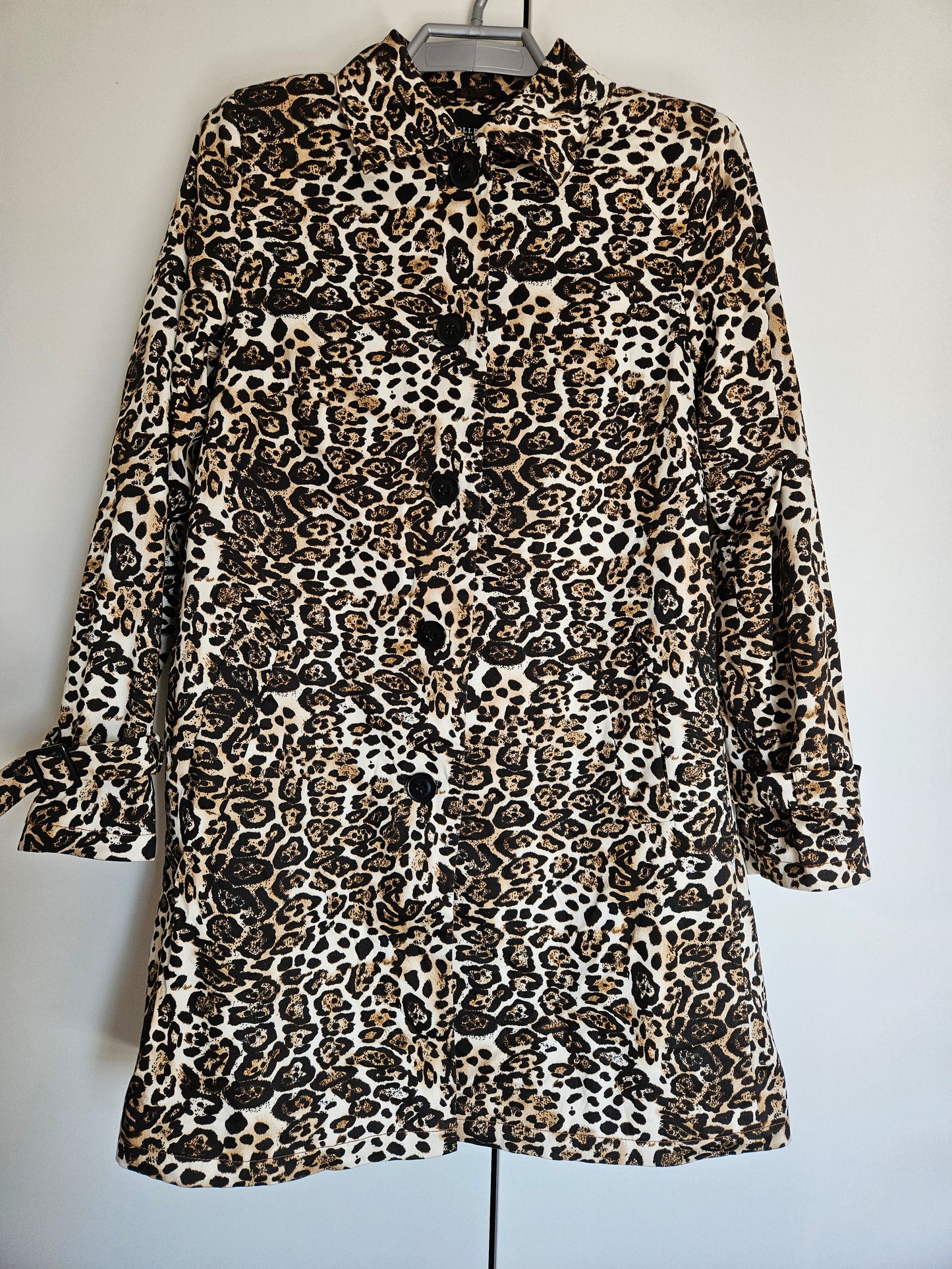 Debenhams - Brown Leopard Print Midi Coat (Size 12) - Preloved