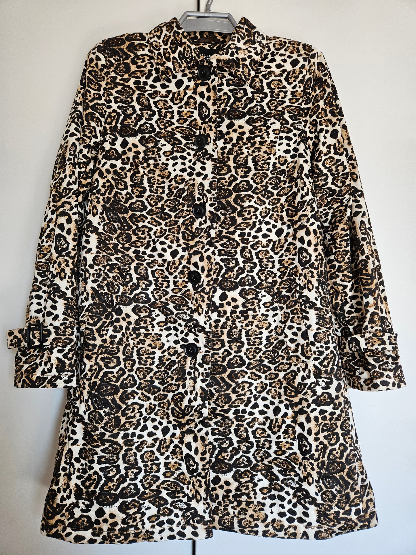 Debenhams - Brown Leopard Print Midi Coat (Size 12) - Preloved
