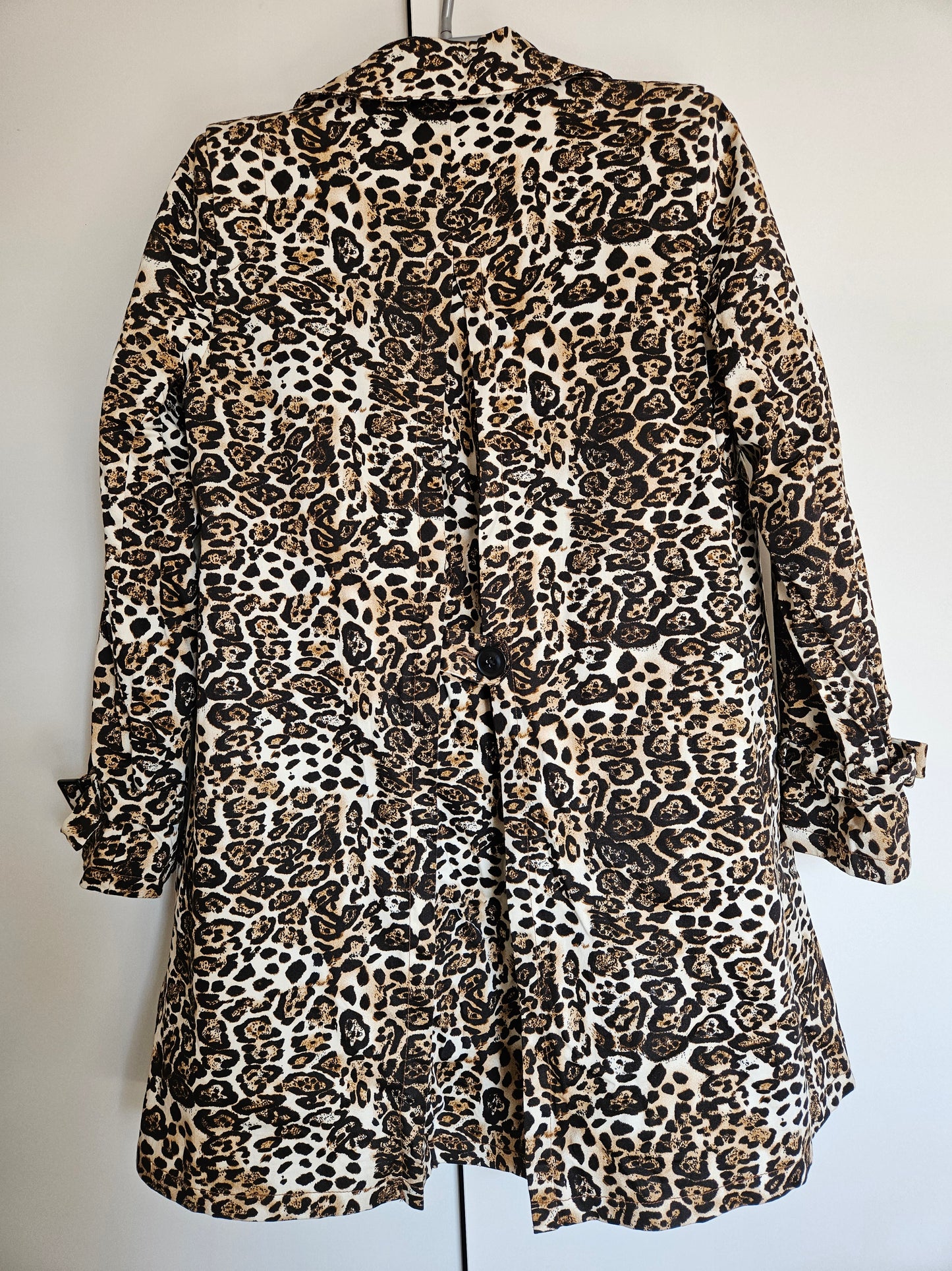 Debenhams - Brown Leopard Print Midi Coat (Size 12) - Preloved