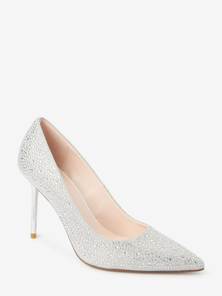 Forever Comfort - Silver Wedding Glitter Court Bridal Shoes (Size 5) - New