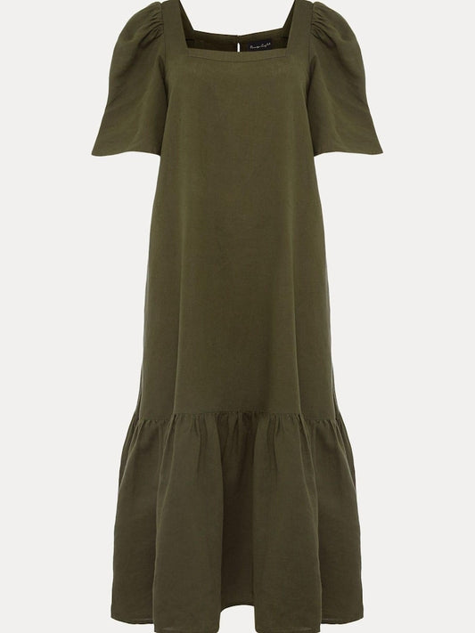 Phase Eight - Green Claria Linen Summer Dress (Size 10) - New